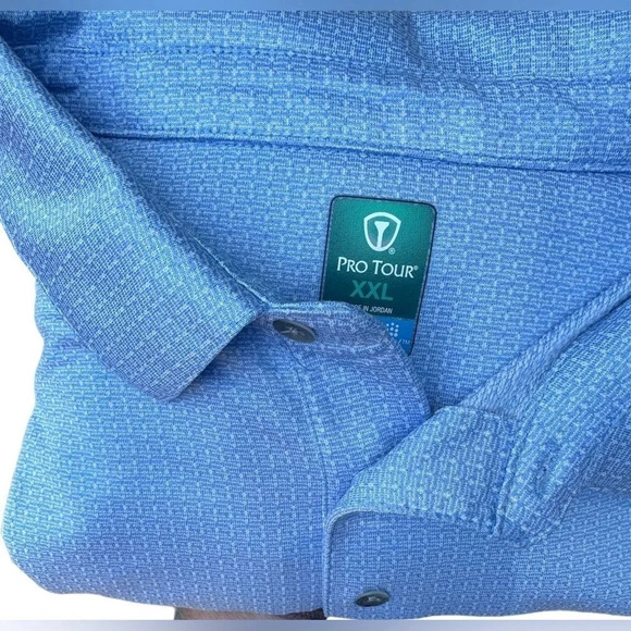 Pro Tour Men’s Cool Play Golf shirt. Size 2XL. Carolina or just light Blue - Picture 2 of 9